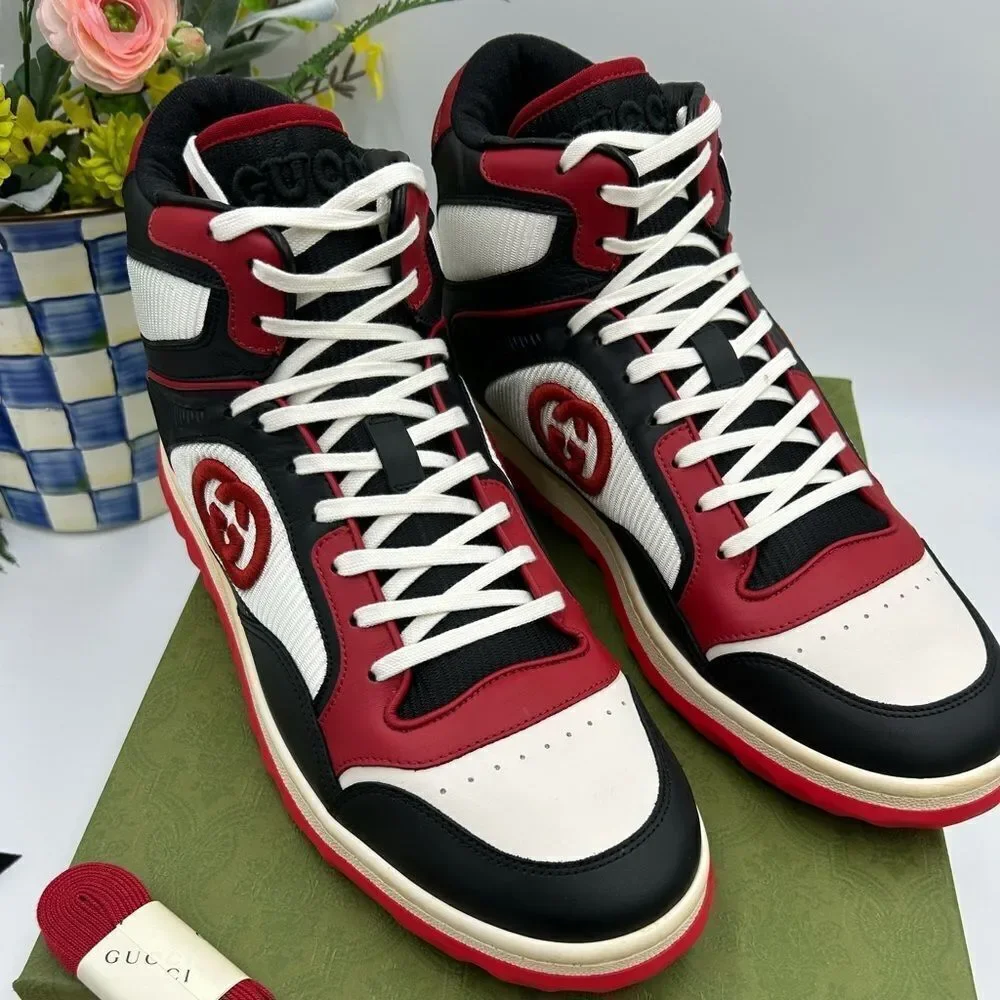 Men’s Gucci Mac 80 leather high top sneaker size 12.5 made in Italy